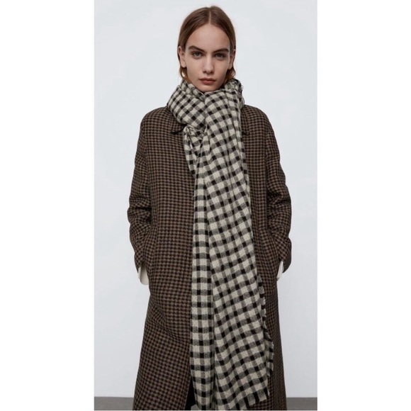 Zara Wool Blend Plaid Scarf - Picture 3 of 6